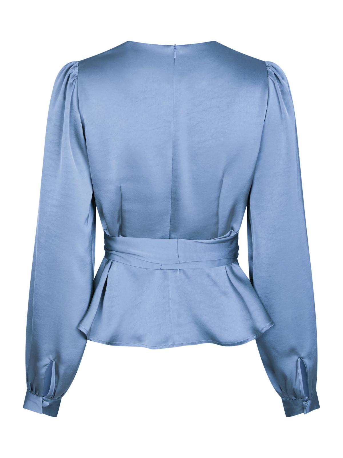 Neo Noir Rista Heavy Sateen Blouse, Smoke Blue - 2