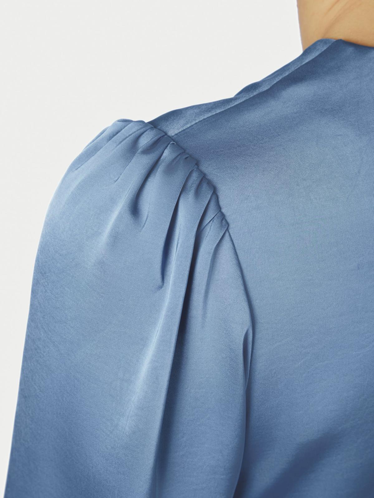 Neo Noir Rista Heavy Sateen Blouse, Smoke Blue - 6