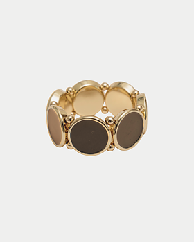 Ava Elastic Bracelet Gold w Brown