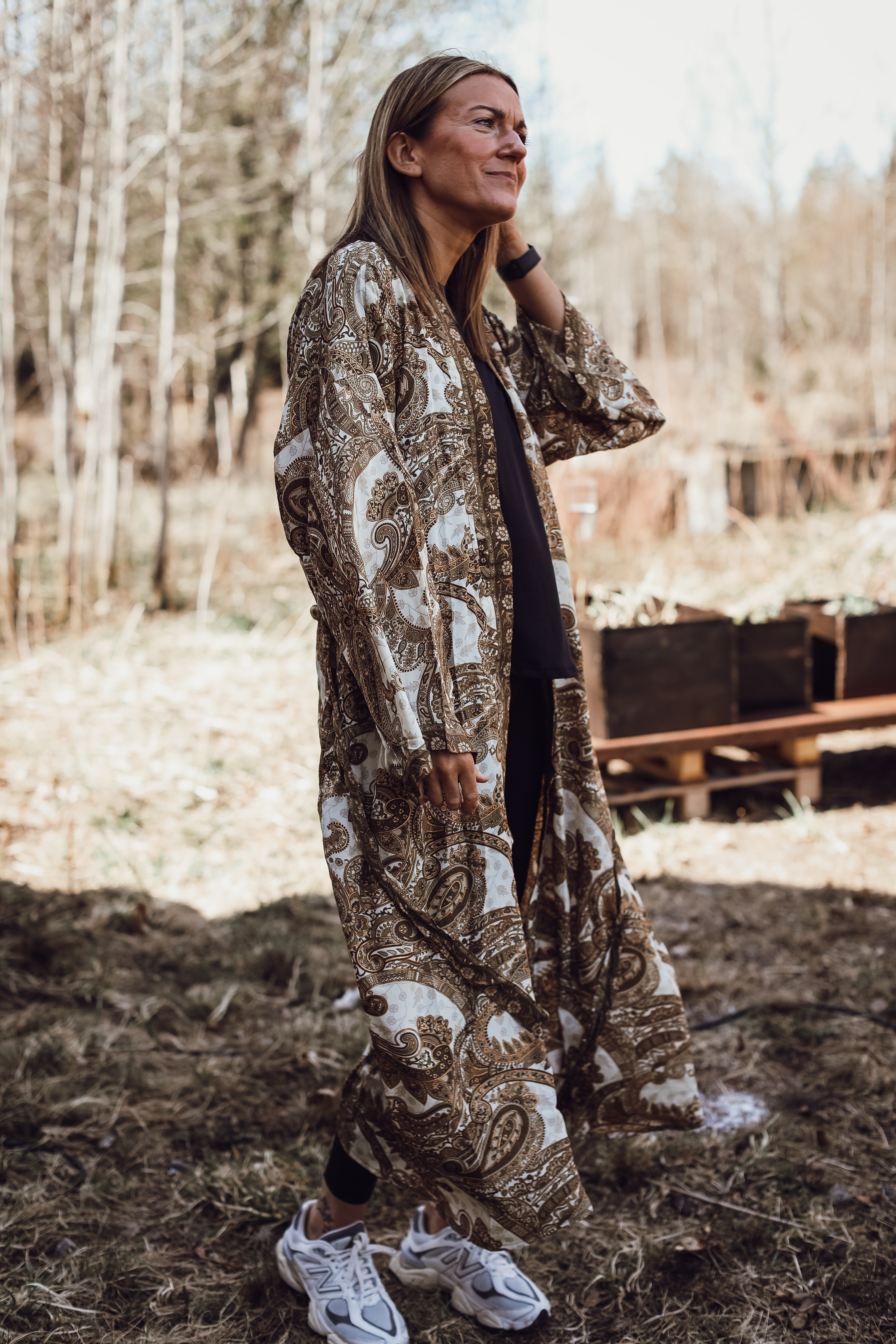 Kimono Khaki/Vit