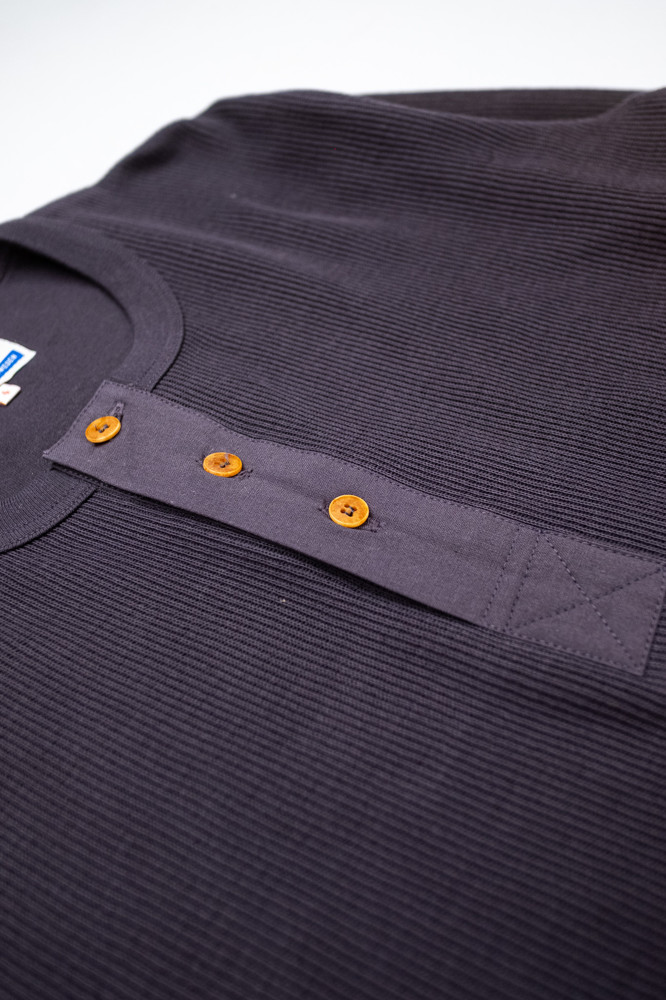 Hermansson Folktrikå - Lahmann Henley Shirt Charcoal - 5