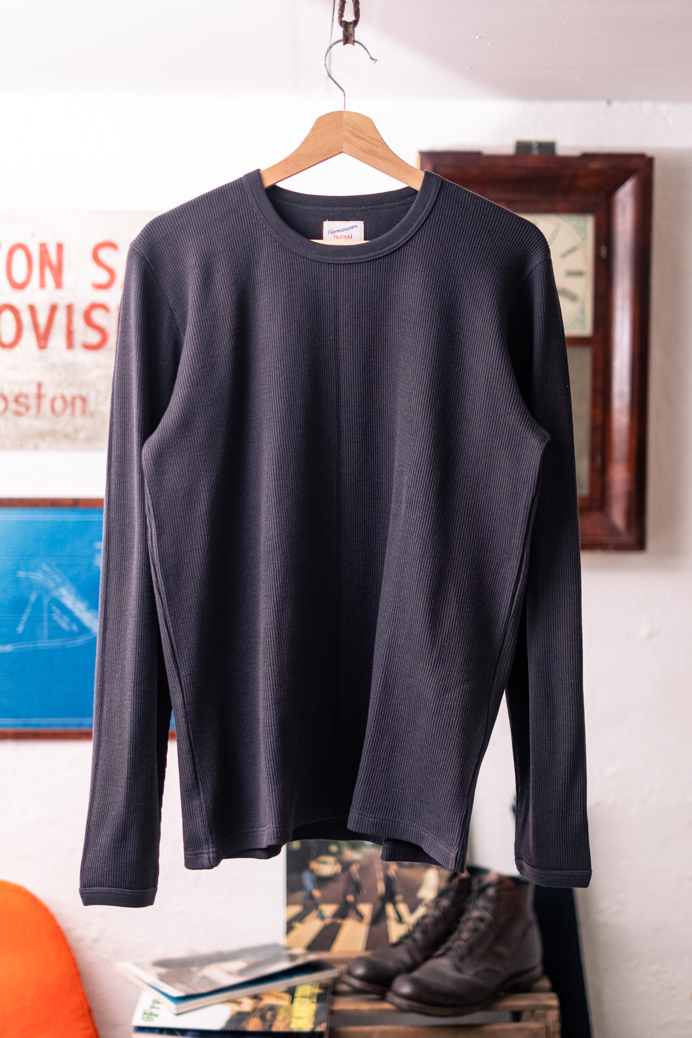Hermansson Folktrikå - Lahmann Long Sleeve Shirt Charcoal