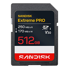 Sandisk Extreme Pro 512GB 250/170MB/s C10 UHS U3 V30 RPD2