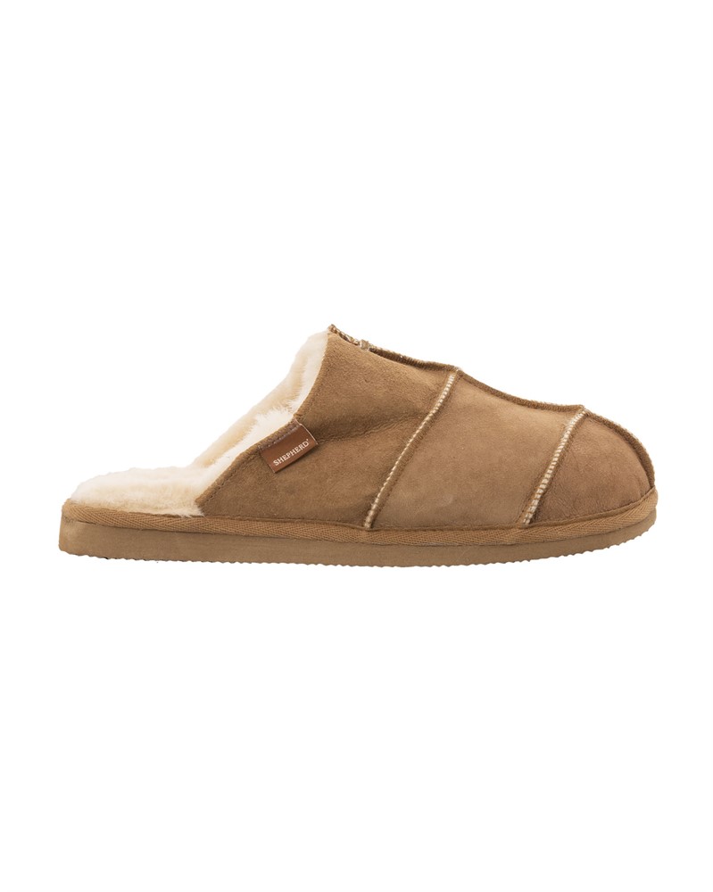 Fårskinns toffel Allan Antique Cognac 