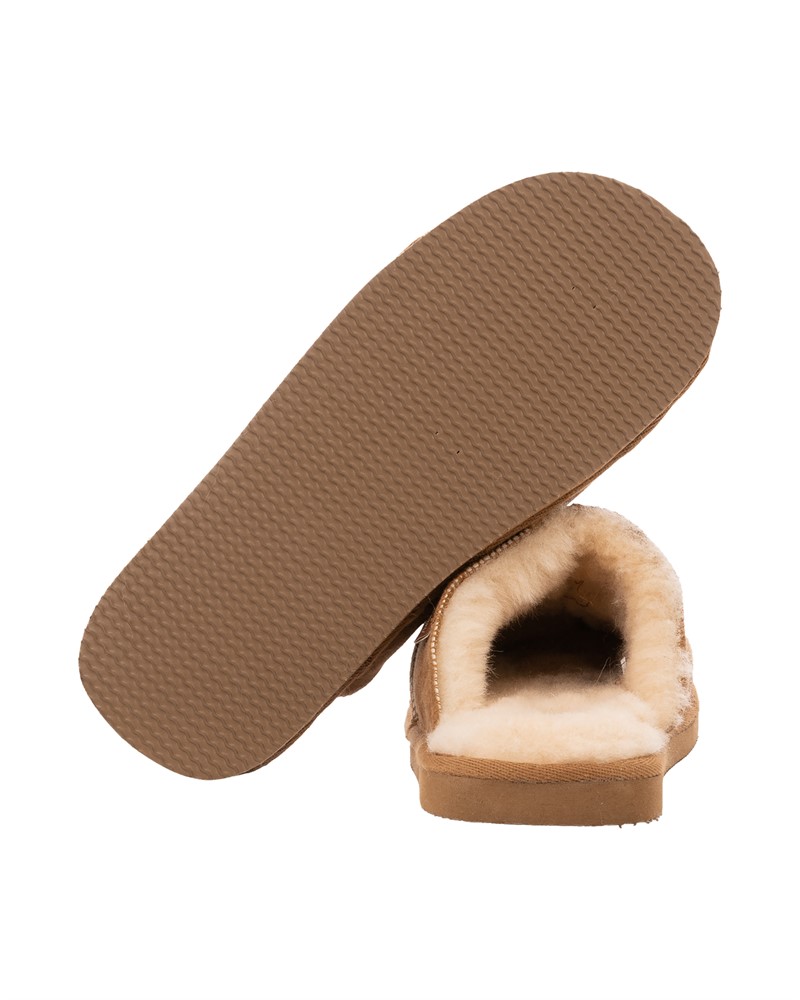 Fårskinns toffel Allan Antique Cognac  - 4