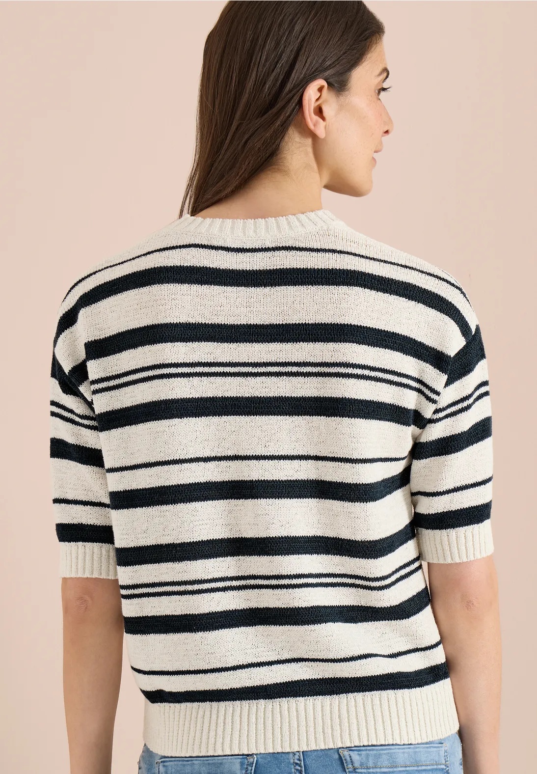 Striped Tapeyarn Pullover - Palm Breeze Green- Cecil