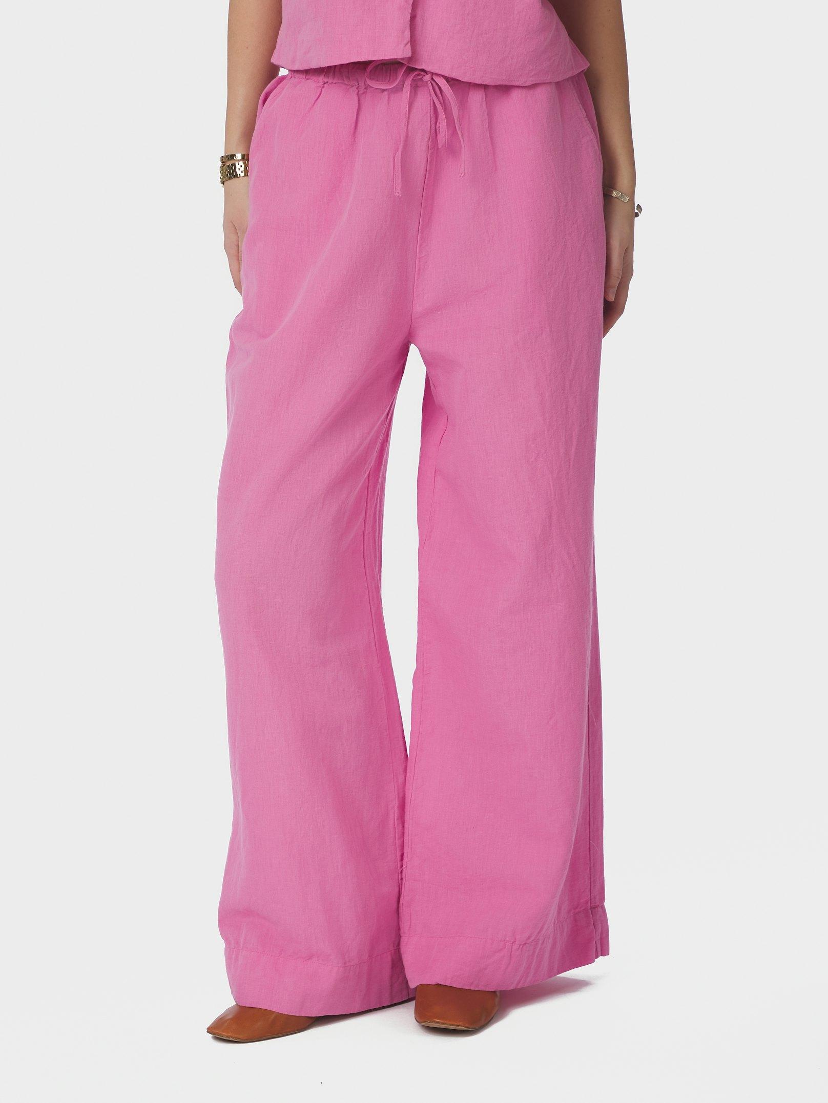 Heifa Linen Pants Pink - 3