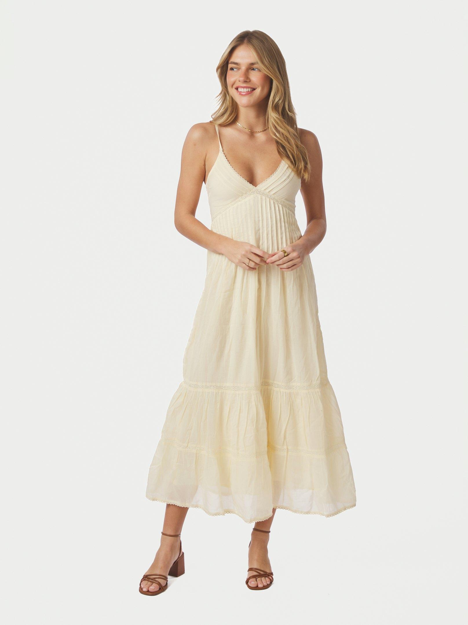 Elorie S Voile Dress Butter Yellow - 3
