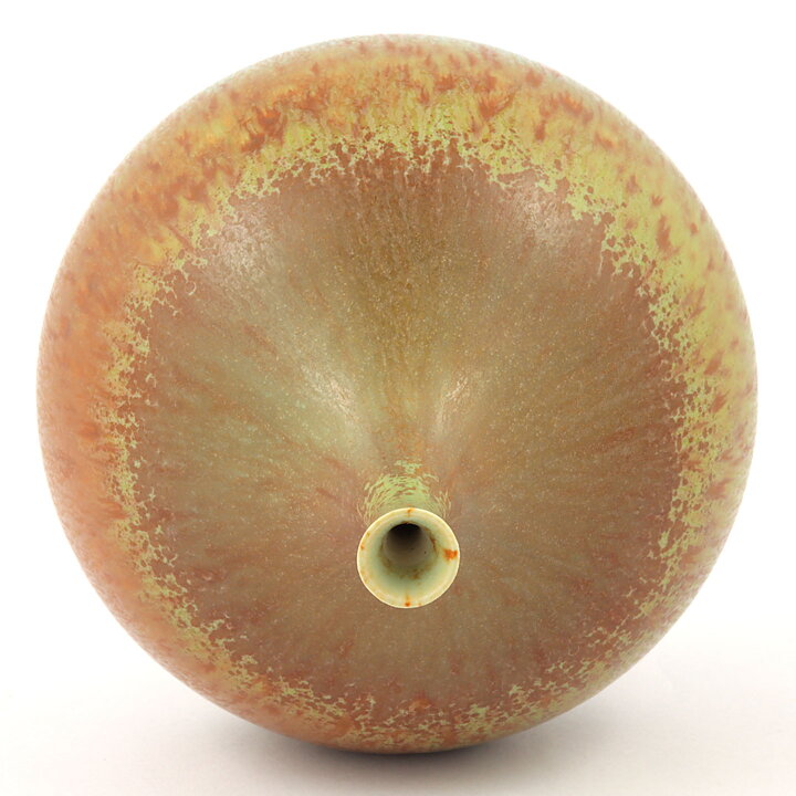 Gösta Rubensson (1960s) Unique Vase with Brown/Green Haresfur Glaze 17 cm