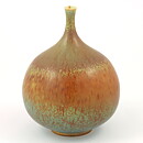 Gösta Rubensson (1960s) Unique Vase with Brown/Green Haresfur Glaze 17 cm