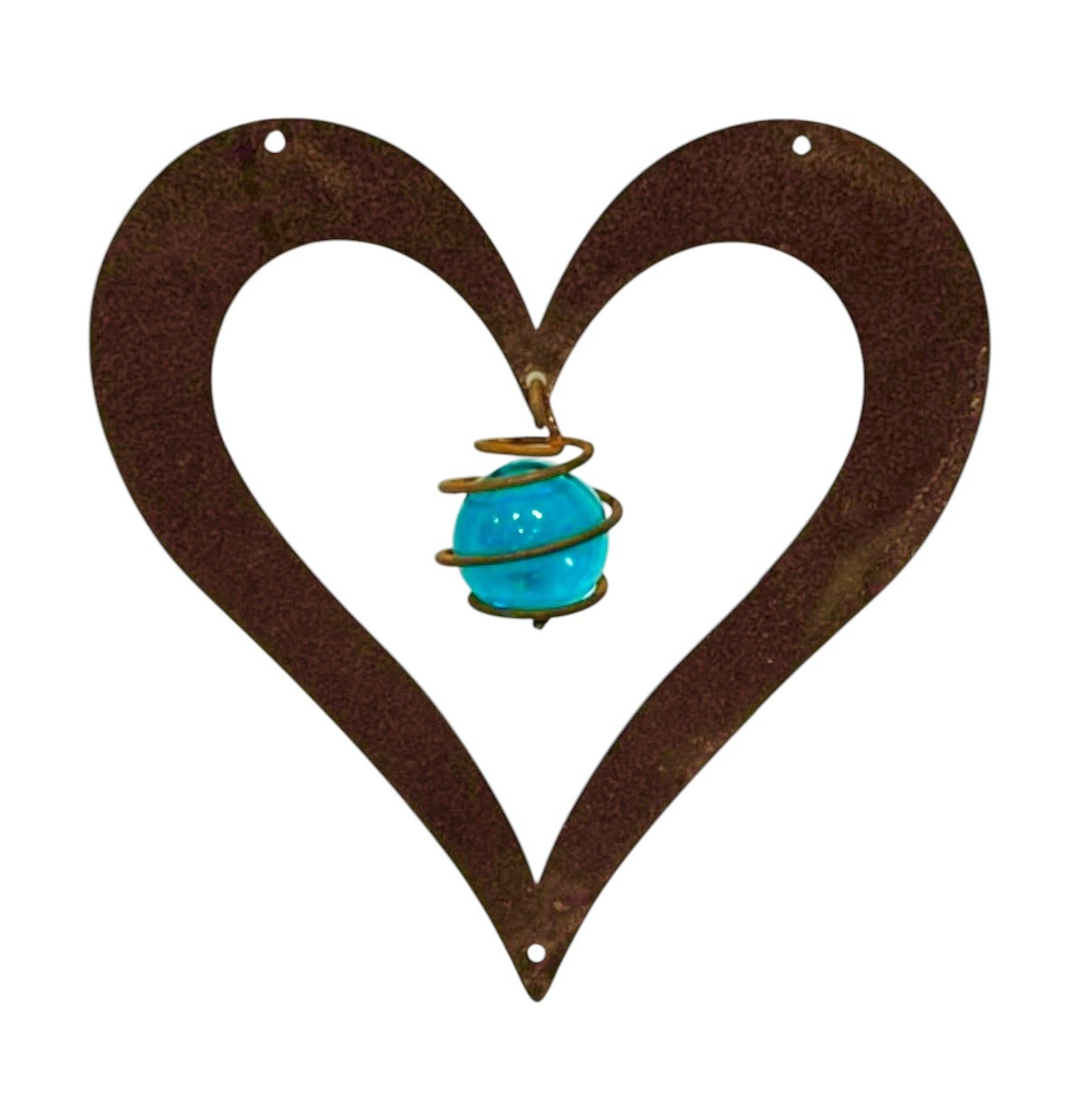 IN STOCK CA IN OCTOBER/Figure Heart with Blue glassball with steel wire, for reinforcement mesh or as a single sign/8 pcs per pack