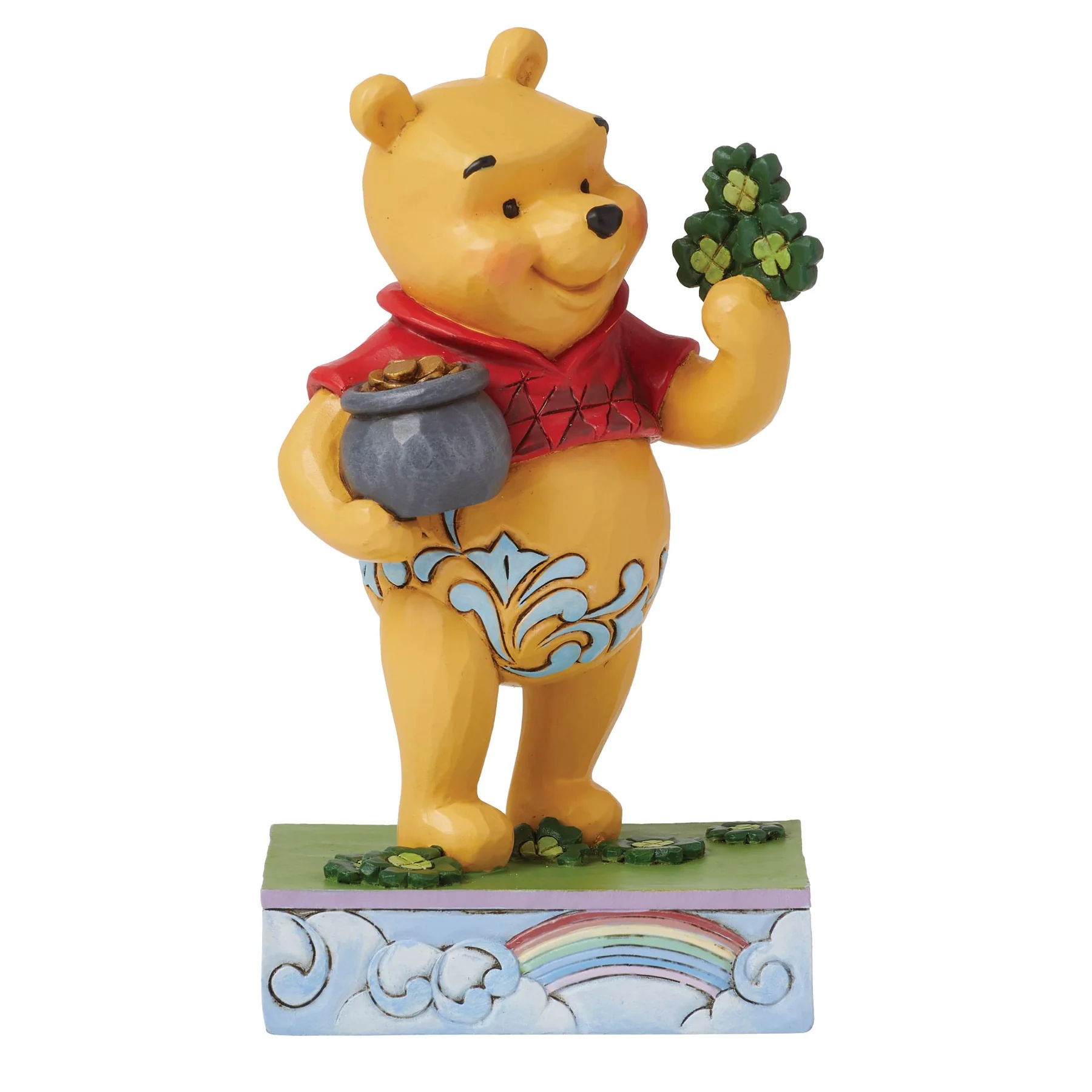 Jim Shore Disney Figurin - Lucky Ol' Bear (Nalle Puh med klöver)