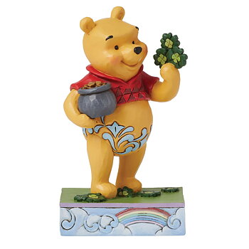 Jim Shore Disney Figurin - Lucky Ol' Bear (Nalle Puh med klöver)