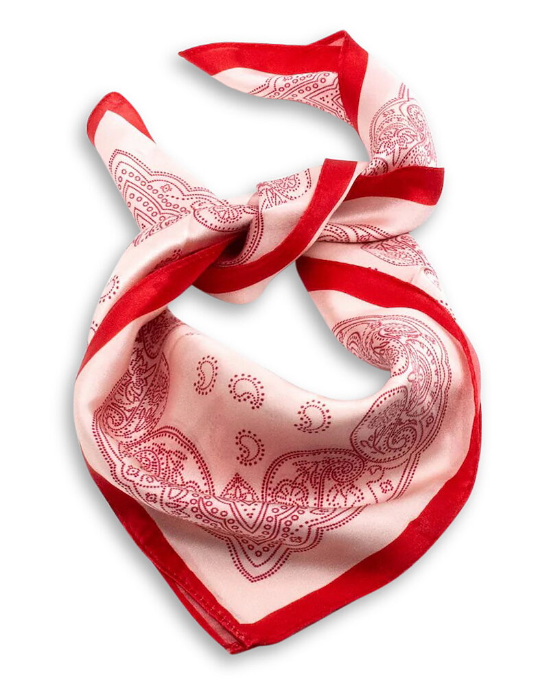 Sidenscarf Picpus mönstrad rosa/röd