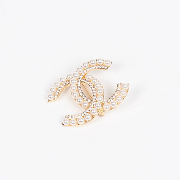 Brosch CC gold/white