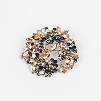 Brosch strass gold/multi