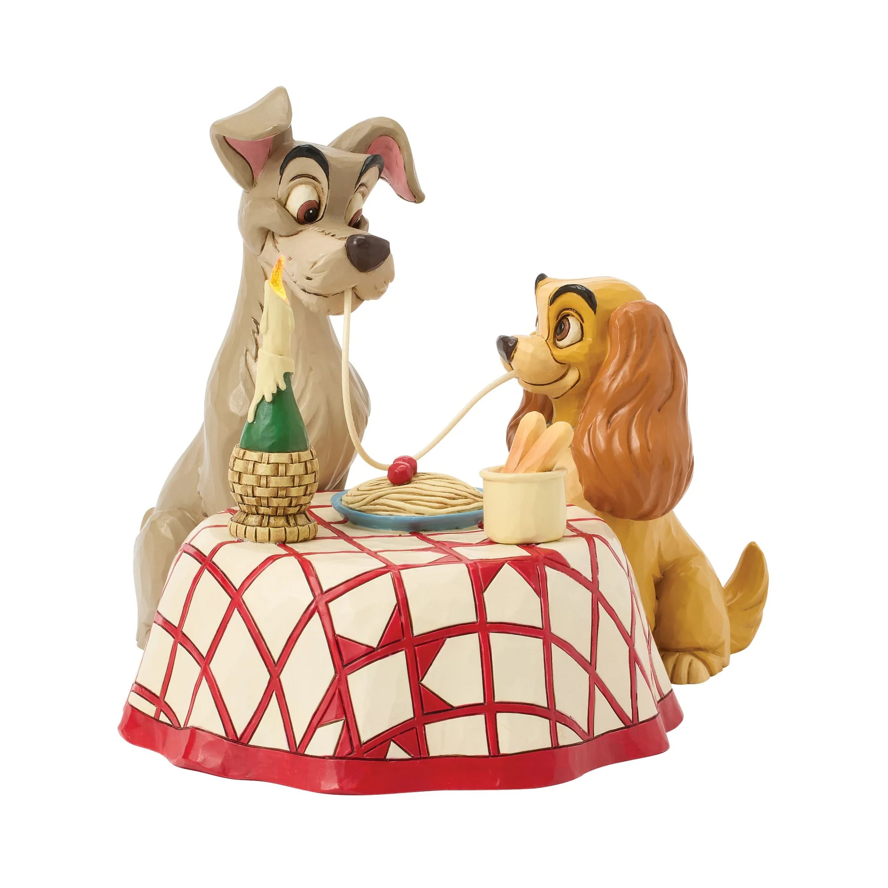 Jim Shore Disney Figurin - Dinner for two - Lady & Lufsen (Belysning i ljuset)