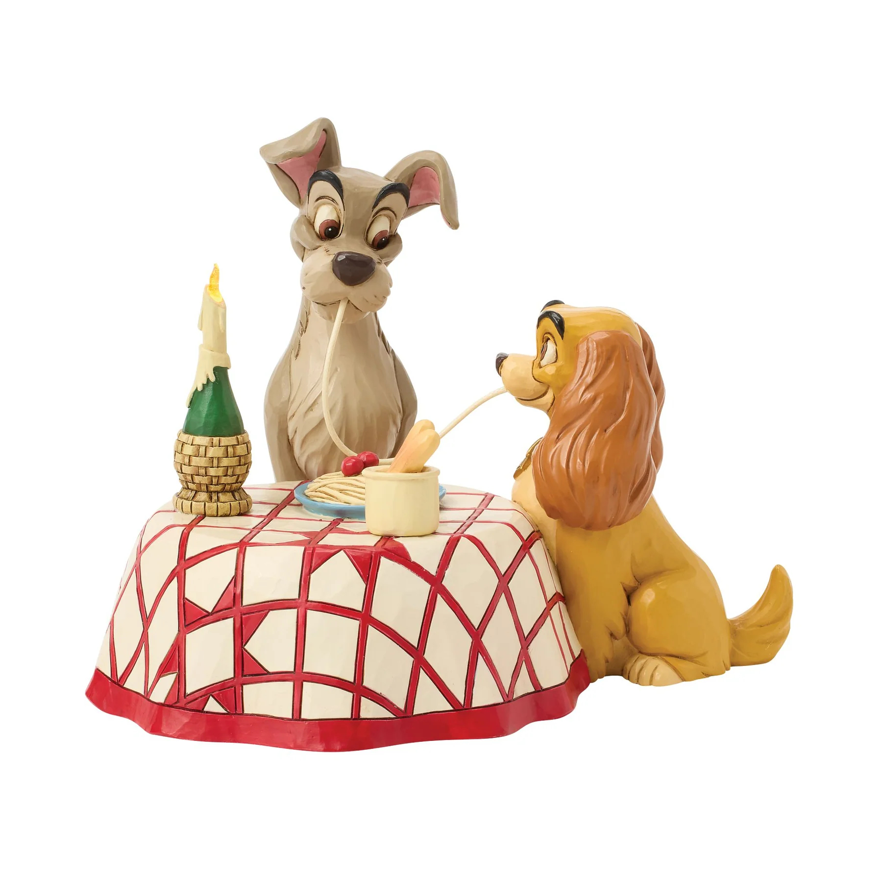 Jim Shore Disney Figurin - Dinner for two - Lady & Lufsen (Belysning i ljuset) - 2