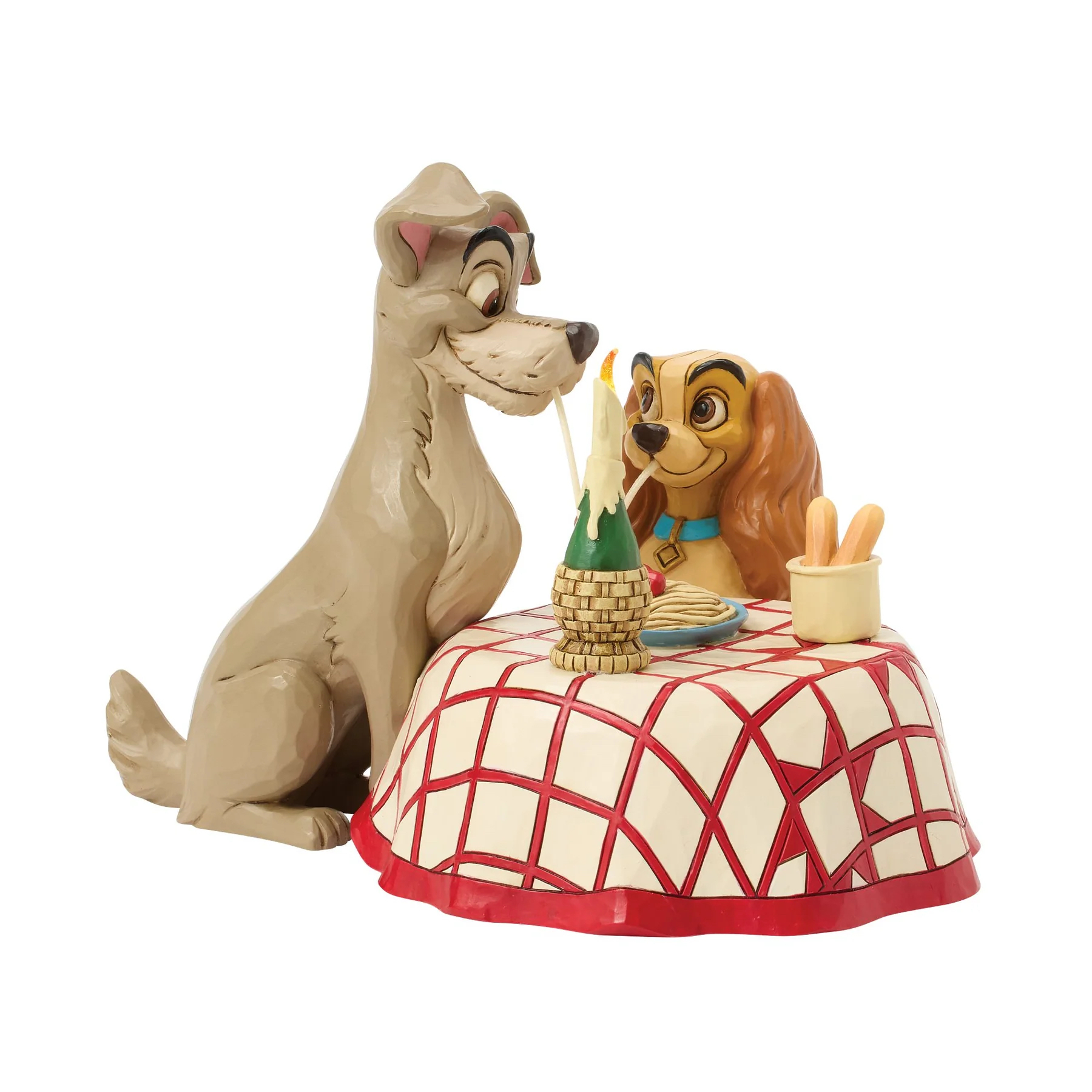 Jim Shore Disney Figurin - Dinner for two - Lady & Lufsen (Belysning i ljuset) - 3
