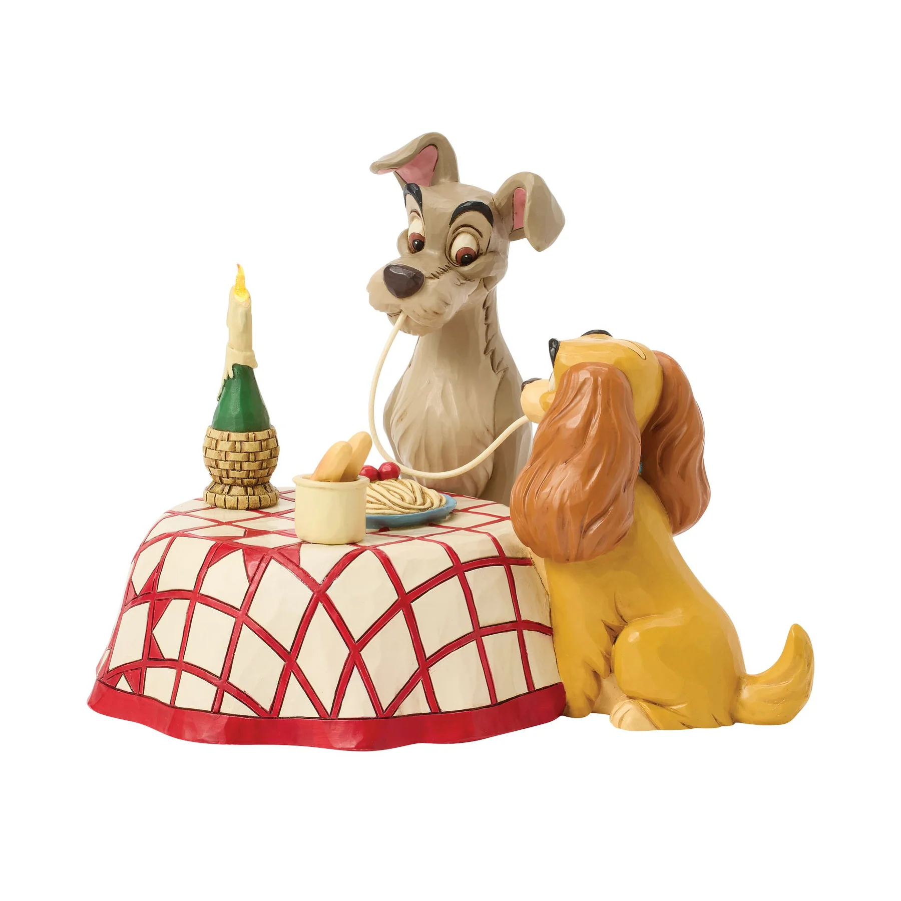 Jim Shore Disney Figurin - Dinner for two - Lady & Lufsen (Belysning i ljuset) - 4