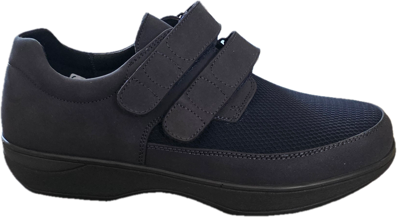 New Feet 81‑47‑154 Nubuck Blue – extra bred herrsko med mjuk ovandel och två kardborreband