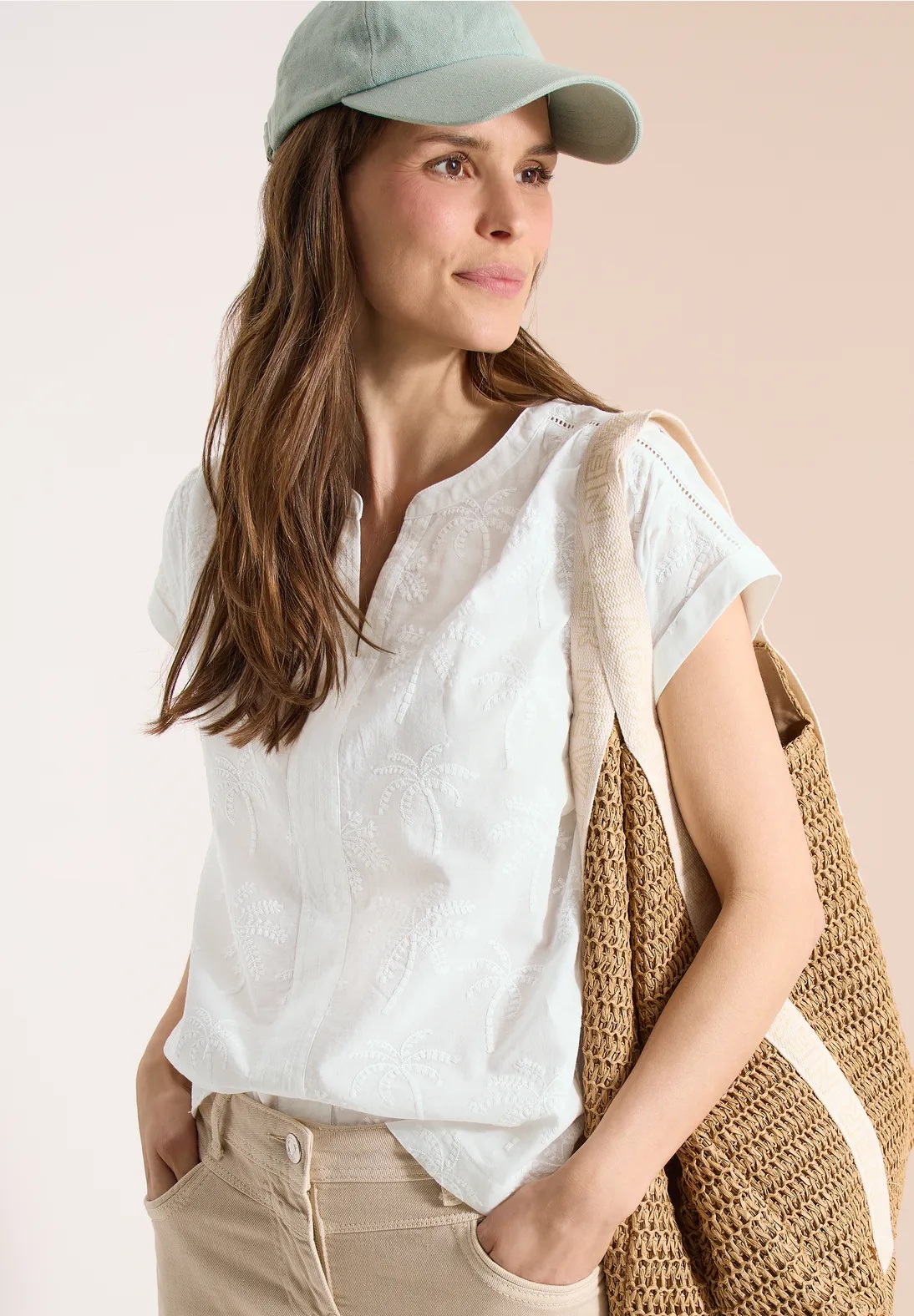 Solid Embroidery Blouse - Cecil