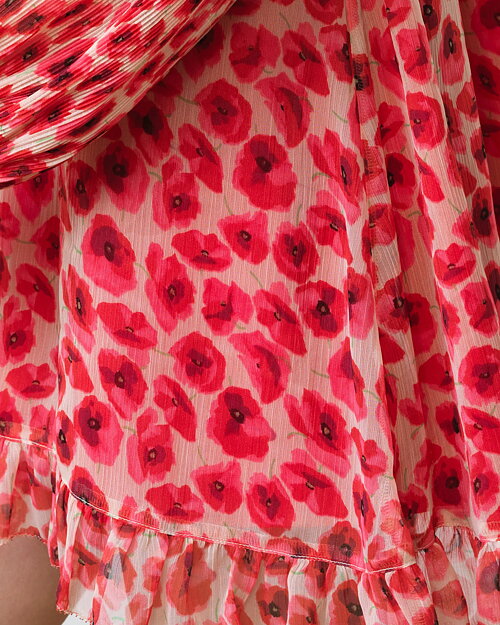 Klänning Poppy Emina småblommig korall - 6