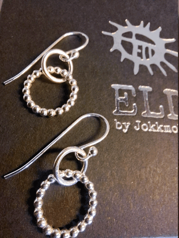 Örhänge Snöboll Hängande, Silver Handgjort, Jokkmokk design