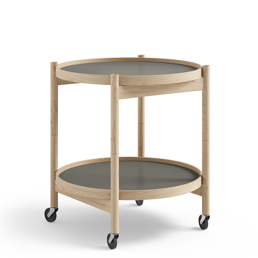Bølling Tray Table Ø 50 cm (oak/laminate STONE) - In stock - Brdr. Krüger