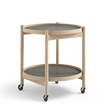Bølling Tray Table Ø 50 cm (oak/laminate STONE) - In stock - Brdr. Krüger