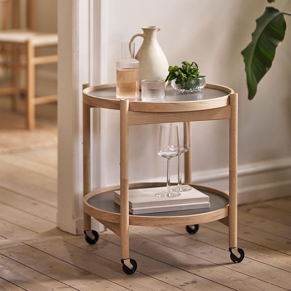 Bølling Tray Table Ø 50 cm (oak/laminate STONE) - In stock - Brdr. Krüger - 2
