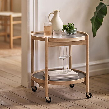 Bølling Tray Table Ø 50 cm (oak/laminate STONE) - In stock - Brdr. Krüger