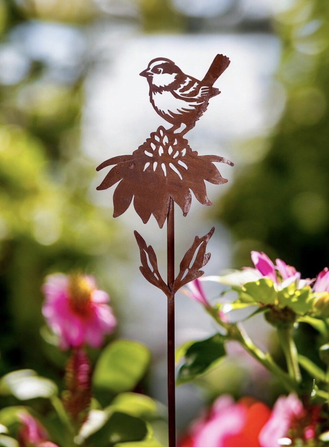 PÅ LAGER CA I MITTEN AV OKTOBER/Blomma Kamomill med fågel på stav/8 ST PER FÖRP
