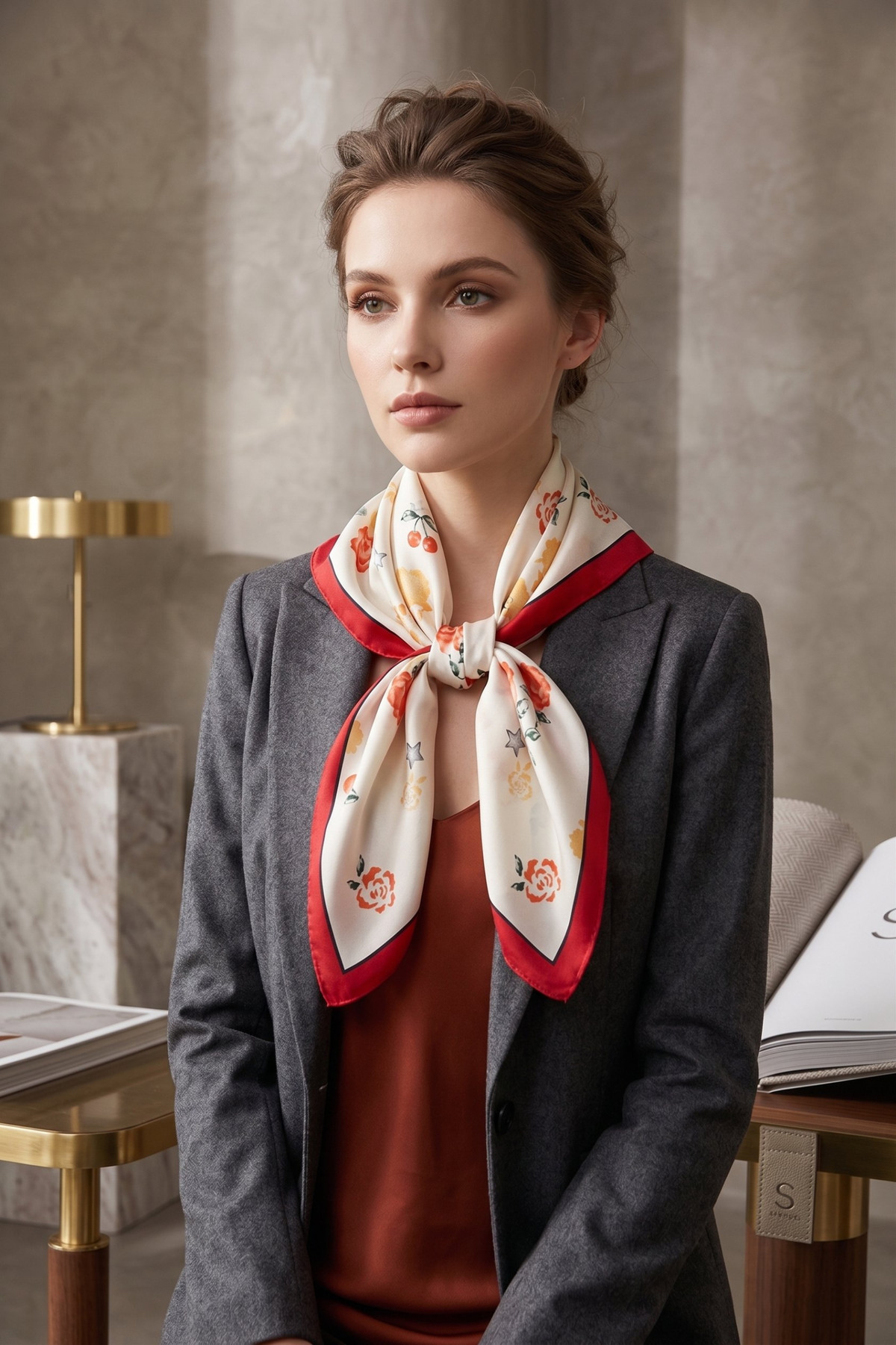 Scarf mini flowers 