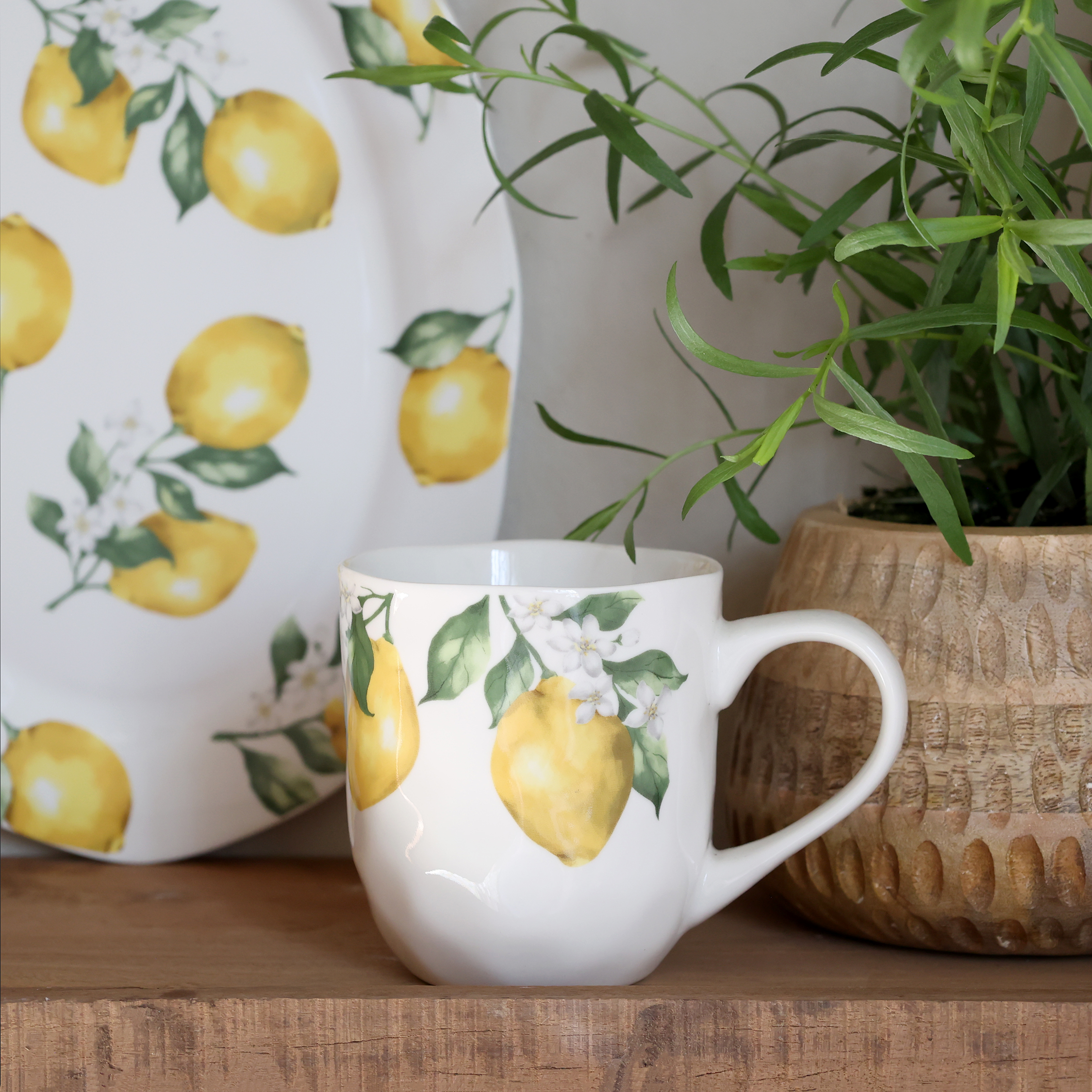 Mugg - Kopp med handtag - Maison - Citron - Ø9 - H9,5 cm - 2