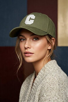 Cap C cotton khaki