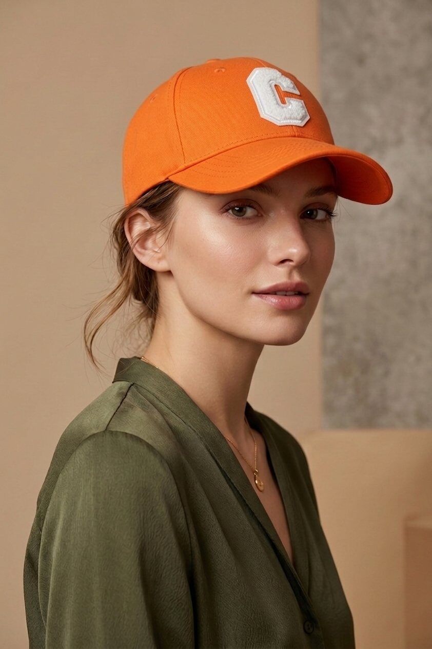 Cap C cotton orange