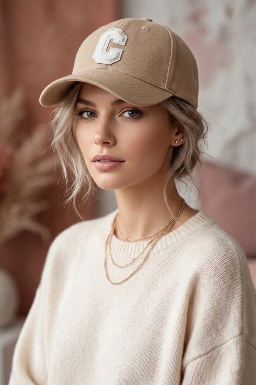 Cap C cotton taupe