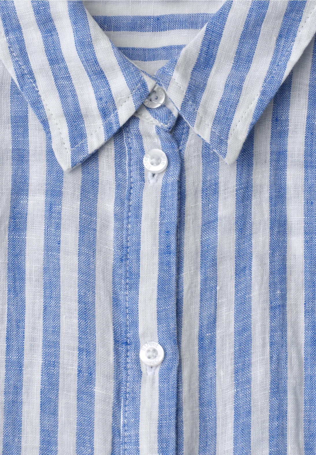 SOL Striped Shirtcollarblouse - Drift Blue - Street One - 6