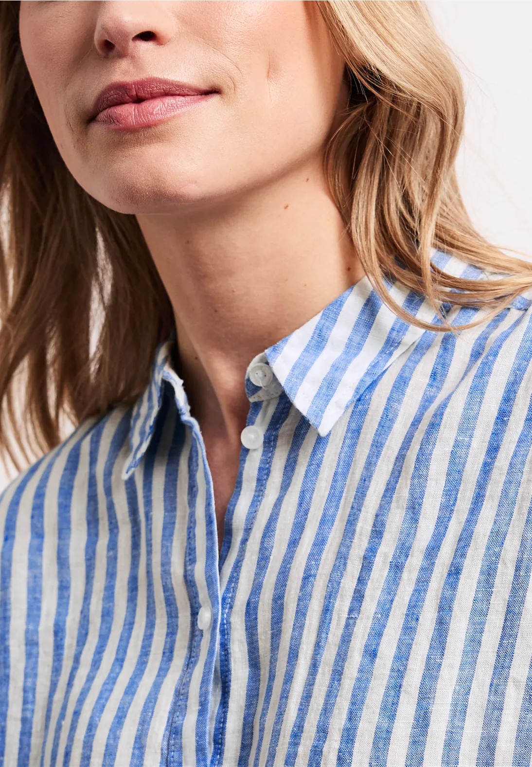 SOL Striped Shirtcollarblouse - Drift Blue - Street One