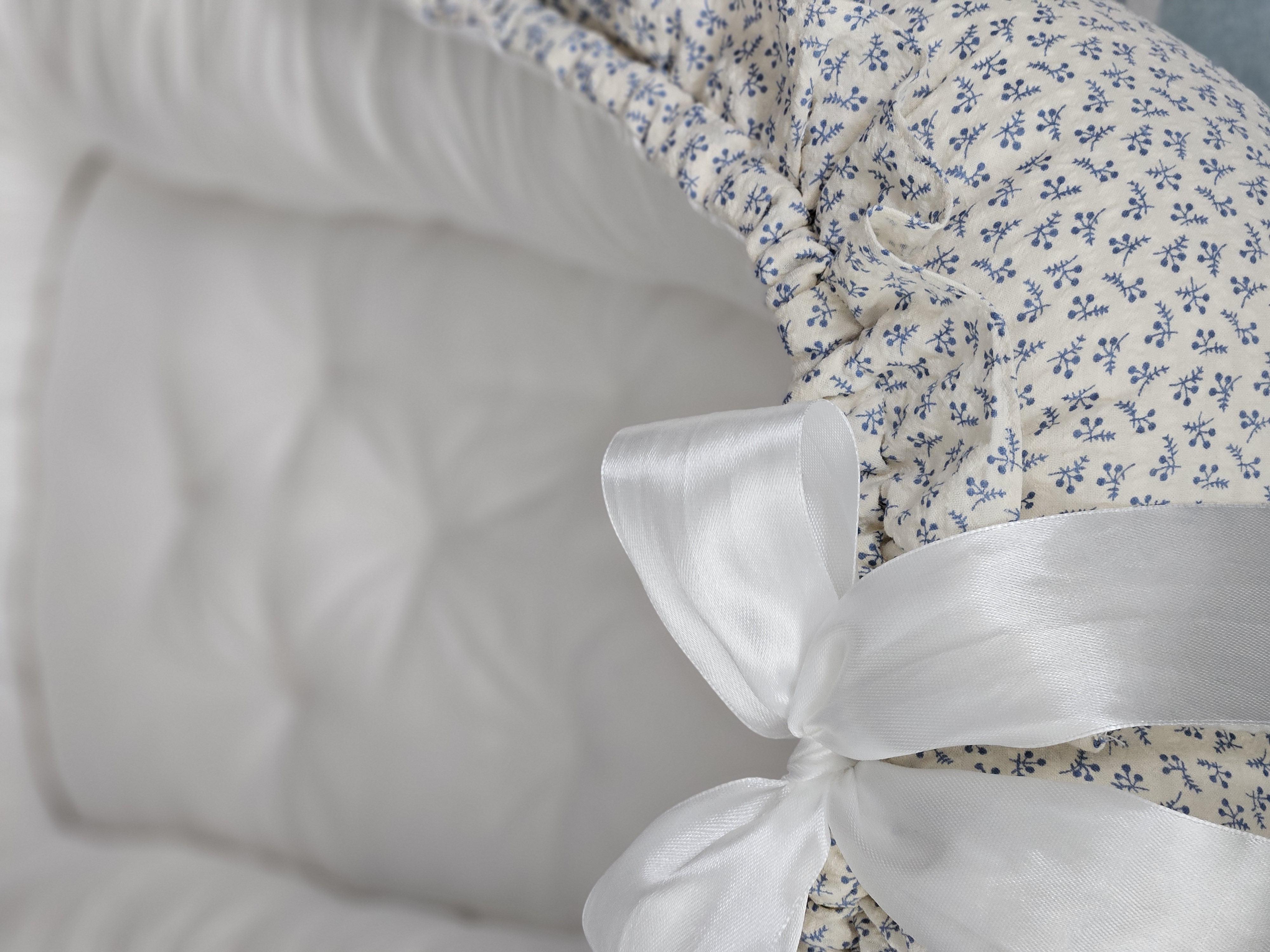 Babynest blå blom - färdigsytt - 2