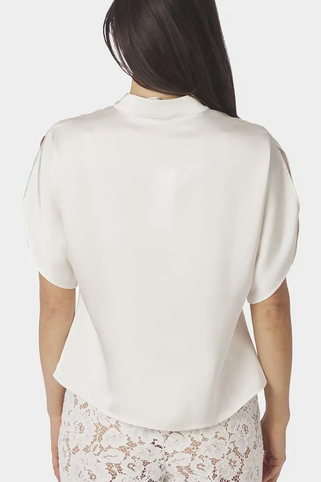 Neo Noir - Anelle Heavy Sateen Blouse Pearl - 3