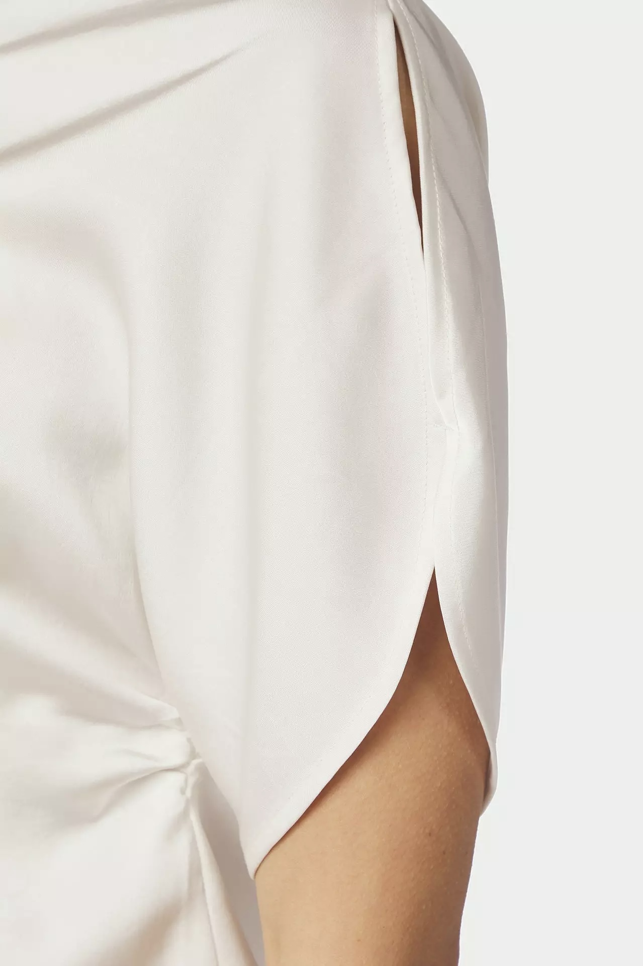 Neo Noir - Anelle Heavy Sateen Blouse Pearl - 4