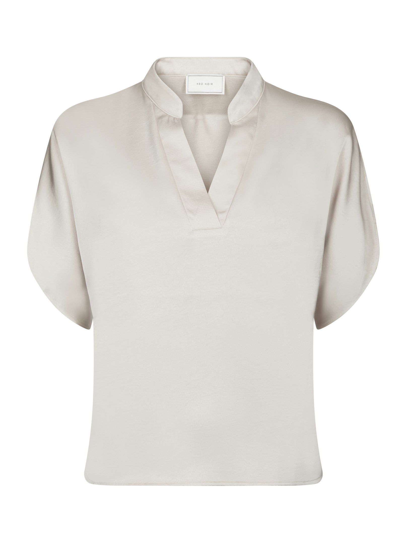 Neo Noir - Anelle Heavy Sateen Blouse Pearl - 5