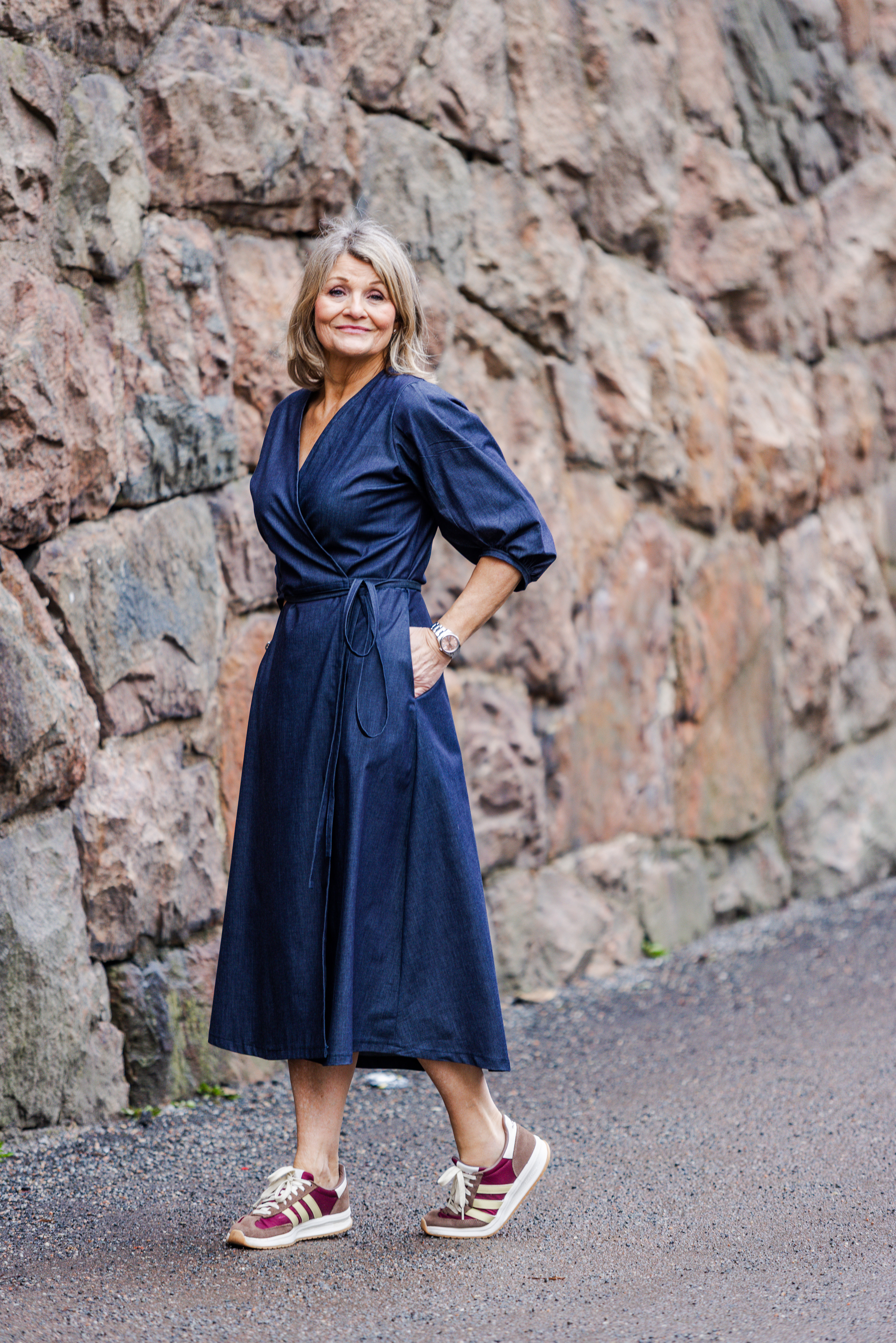 Mönsterpaket - Maja omlottklänning denim mellanblå - 2