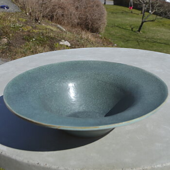 Handmade Pastaplate Stoneware| Flow - Turquoise/Gray