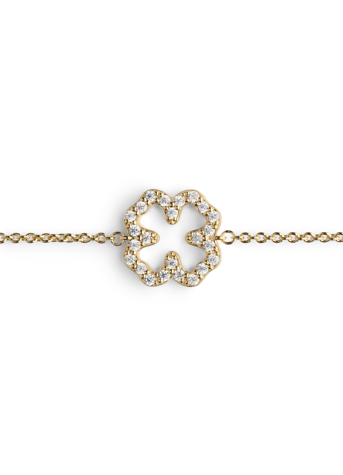 PAVÉ SERIES FOURLEAF CLOVER ARMBAND FÖRGYLLT SILVER