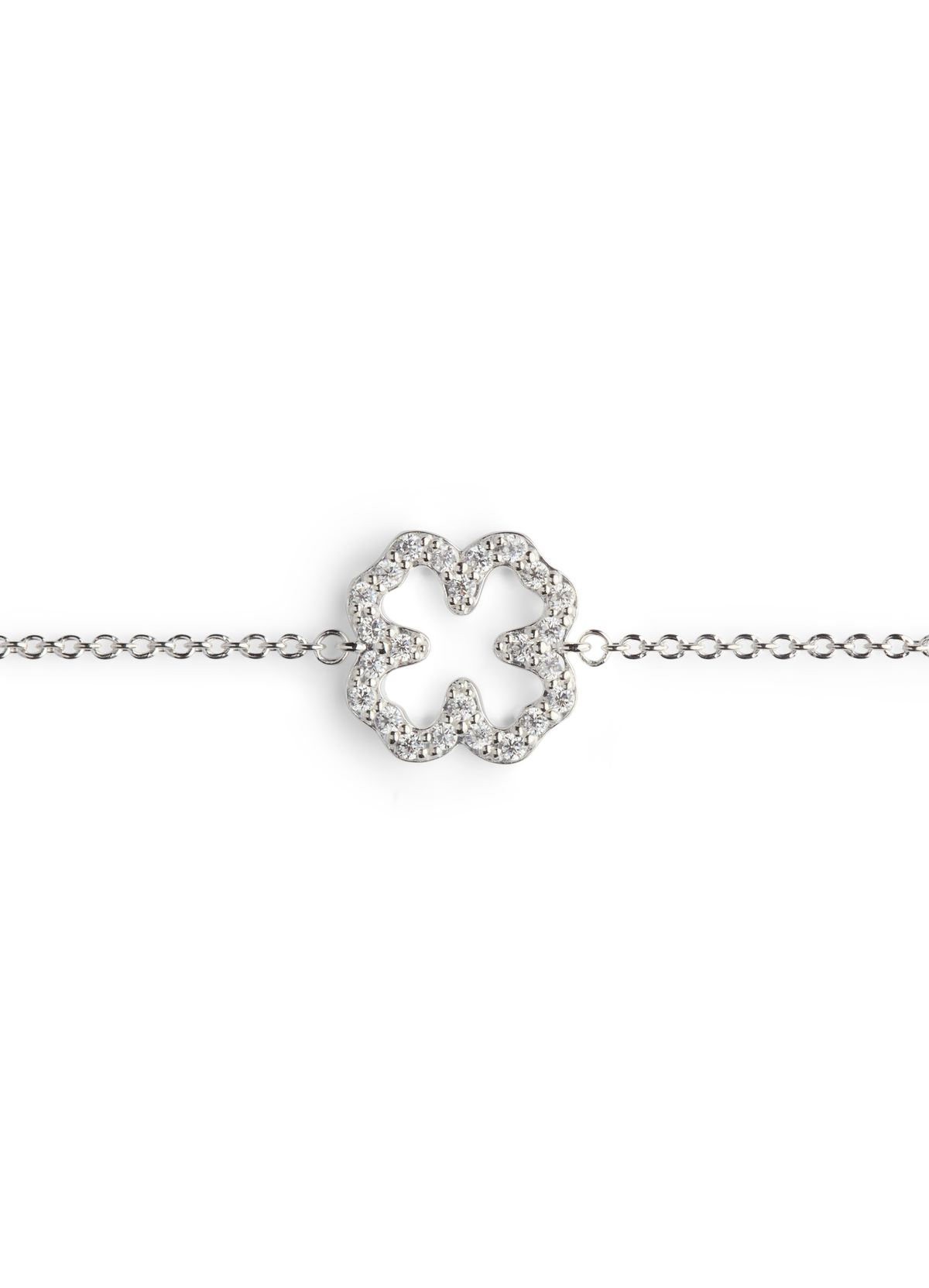 PAVÉ SERIE FIRKLØVER ARMBÅND STERLING SØLV