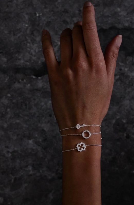 PAVÉ SERIE FIRKLØVER ARMBÅND STERLING SØLV - 2