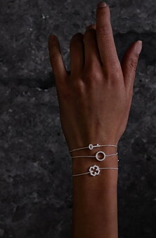 PAVÉ SERIES FOURLEAF CLOVER ARMBAND STERLING SILVER